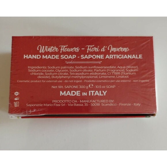 Winter Flowers Handmade Bath Bar 10.5 oz Made in Tuscany Italy Designer Soap Bar - Picture 2 of 8